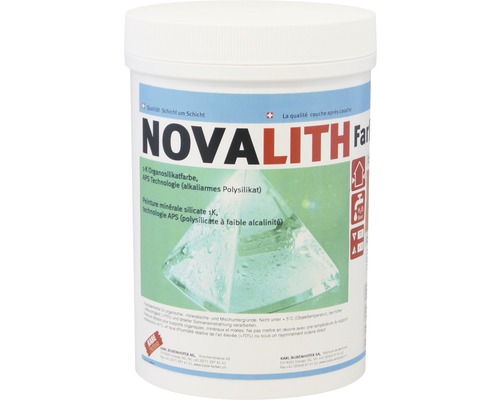 KABE Silikatfarbe Novalith AS-Protect Aussen weiss 1 kg Novalith Farbeimer für organische, mineralische Untergründe