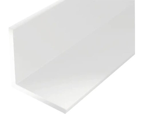 Profilé d'équerre PVC 20 x 20 x 1,5 mm, 1 m, isocèle blanc