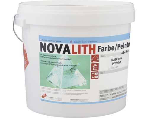 Peinture silicate KABE Novalith AS-Protect extérieur blanche 22 kg