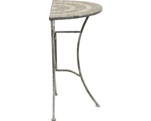 Table de balcon Siena Garden Felina pierre aspect mosaïque 70x35x71 cm gris