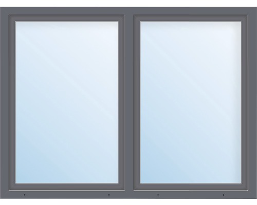 Kunststofffenster 2.Flg.mit Stulppfosten ARON Basic weiss/anthrazit 1050x600 mm