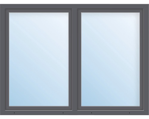 Kunststofffenster 2.Flg.mit Stulppfosten ESG ARON Basic weiss/anthrazit 1600x1400 mm
