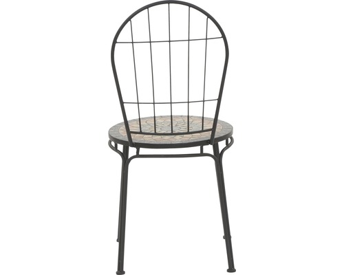 Chaise de jardin avec assise en mosaïque et structure métallique