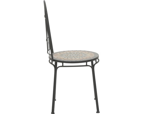Chaise de jardin avec assise en mosaïque et structure en métal