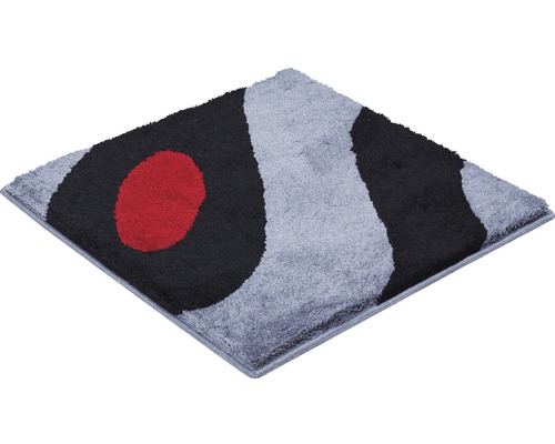 Tapis de contour de WC tapis de bain Grund COLANI 35 60 x 60 cm gris clair Tapis carré à motifs gris, noirs et rouges