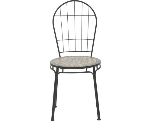 Chaise de jardin en métal avec assise en mosaïque