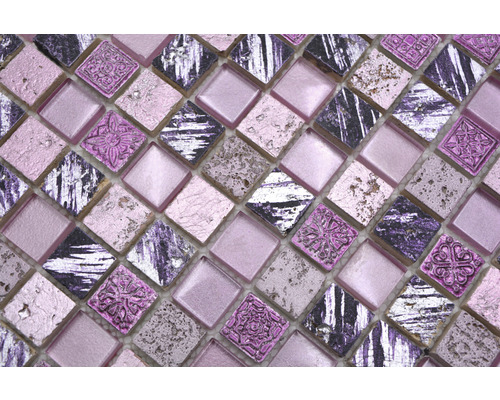 Gros plan de carreaux de mosaïque carrés avec différentes textures