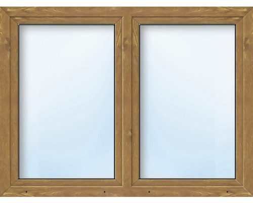 Kunststofffenster 2.Flg.mit Stulppfosten ARON Basic weiss/golden oak 1000x1000 mm