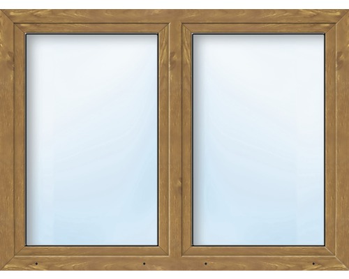 Kunststofffenster 2.Flg.mit Stulppfosten ARON Basic weiss/golden oak 1150x1300 mm