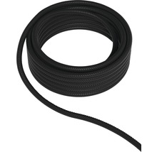 Schwarzes Textilkabel aufgerollt