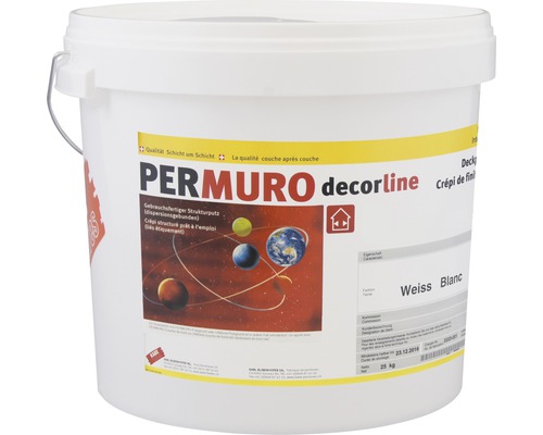 Enduit de finition KABE Permuro decorline structure à rayures 1.5 mm blanc 25 kg