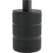 Schwarze Lampenfassung mit geriffelter Oberfläche