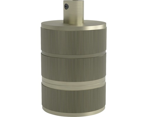 Lampenfassung aus Metall mit gerippter Oberfläche