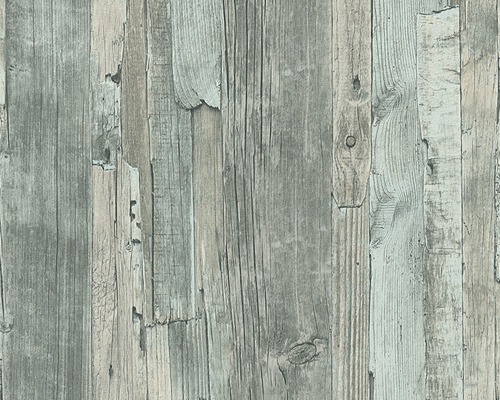 Papier peint non tissé 95405-5 Decoworld imitation bois vert Papier peint avec motif de planches de bois