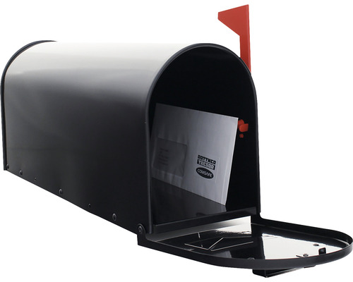 Boîte aux lettres avec porte ouverte et lettre