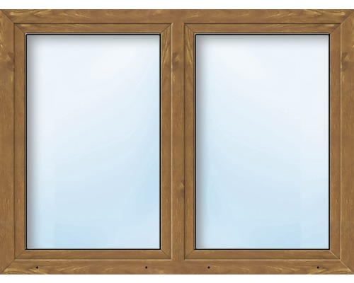 Kunststofffenster 2.Flg.mit Stulppfosten ESG ARON Basic weiss/golden oak 1000x1400 mm