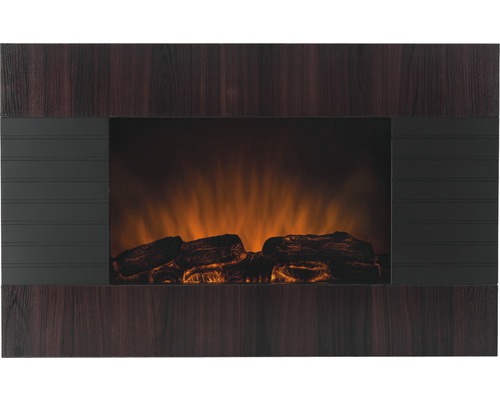 Cheminée électrique avec cadre aspect bois et effet de flamme