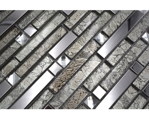 Carreaux de mosaïque avec éléments en verre et en miroir