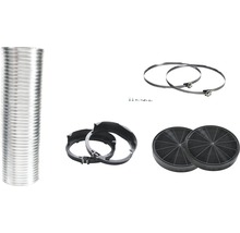 Kit d''accessoires pour hotte aspirante avec tuyau d''évacuation, matériel de fixation et filtres à charbon actif