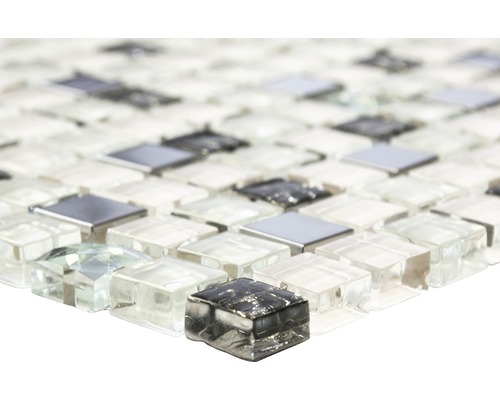 Carreaux de mosaïque en verre et métal, carrés