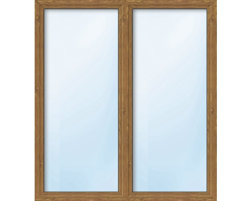 Porte de balcon 2 vantaux avec montant verticaux ESG ARON Basic blanc/golden oak 1600x1900 mm