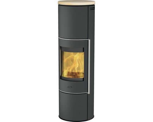 Poêle Fireplace Perondi RLU acier noir 5 kW avec couvercle en grès