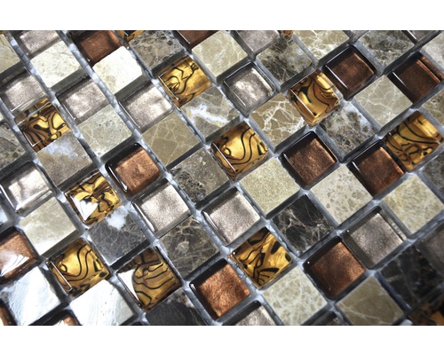 Carreaux de mosaïque aspect verre et marbre
