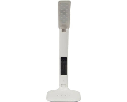 Weisse Schreibtischlampe mit LED und Digitalanzeige