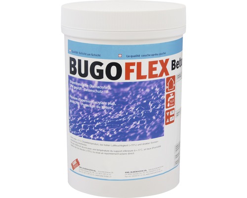 KABE Fassadenfarbe Bugoflex Betonfinish weiss 1 kg BUGOFLEX Betonschutz Farbe im Eimer