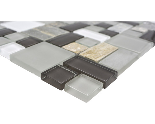 Mosaïque en verre et pierre