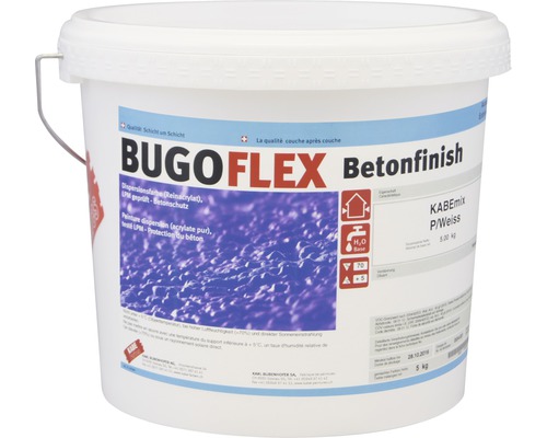 KABE Fassadenfarbe Bugoflex Betonfinish weiss 5 kg