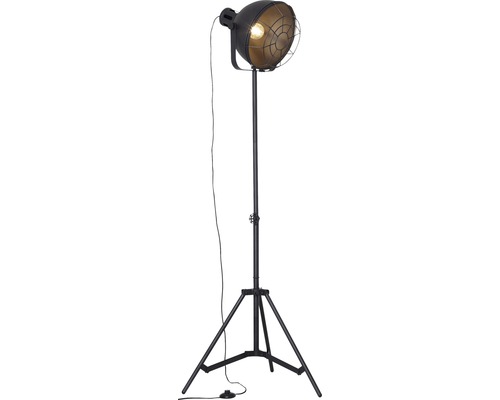 Lampadaire en métal à 1 ampoule Jesper noir hxØ 1665x390 mm