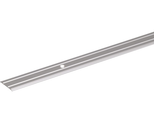 Profilé de transition Aluminium argent 25 x 1,8 mm , 2 m Profilé de transition en métal avec trou de fixation
