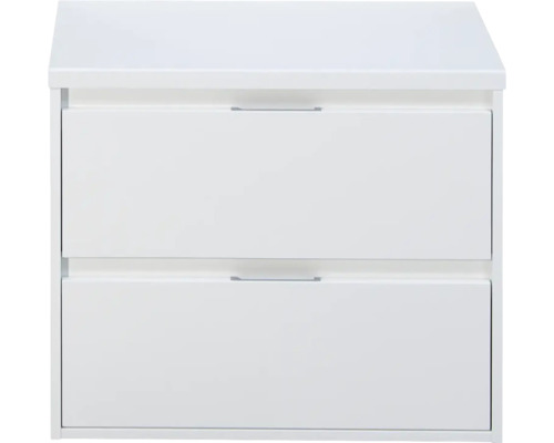 Waschbeckenunterschrank sanox Porto BxHxT 70x59x50 cm weiss hochglanz inkl. Waschtischplatte