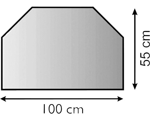 Vitre de remplacement, verre de cheminée, verre de poêle, vitre de cheminée, 100 x 55 cm