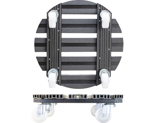 Support à plantes en bois avec quatre roulettes