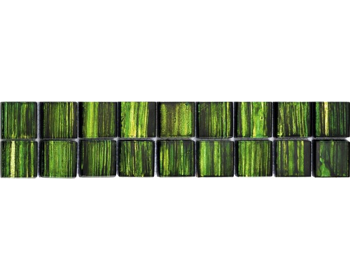 Glasbordüre Jewelry grün 6x28.8 cm