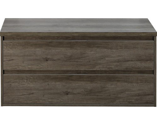 Meuble sous vasque sanox Porto lxhxp 120x59x50 cm nebraska oak avec plan de toilette