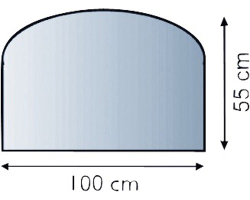 Vorlegeplatte Glas 100x55 cm Segmentbogen