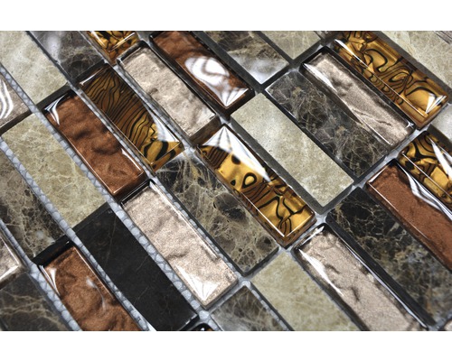 Mosaïque en verre et pierre