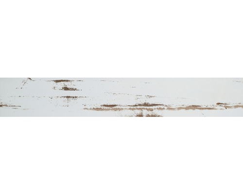 Carrelage de sol grès-cérame fin Skagen blanc émaillé 14.1x88 cm