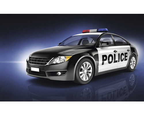 Papier peint panoramique intissé Voiture de police 312 x 219 cm Voiture de police avec gyrophare
