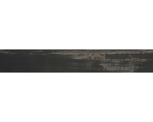 Bodenfliese Skagen schwarz glasiert 14.1x88 cm