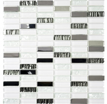Mosaikfliese mit Glas- und Metallelementen