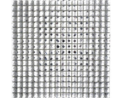 Mosaïque de verre Quadrat XCMSV827 blanc scintillant 30x30 cm Mosaïque carrée en verre
