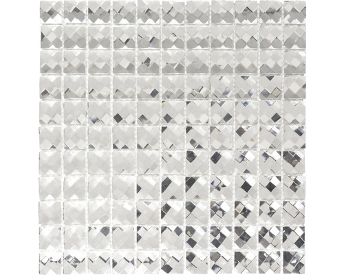 Mosaïque de verre XCMSV829 blanc scintillant 30x30 cm Mosaïque en verre