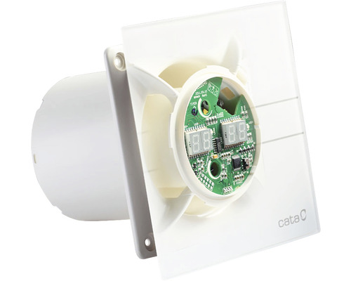 Logo Cata. Ventilateur avec affichage numérique.