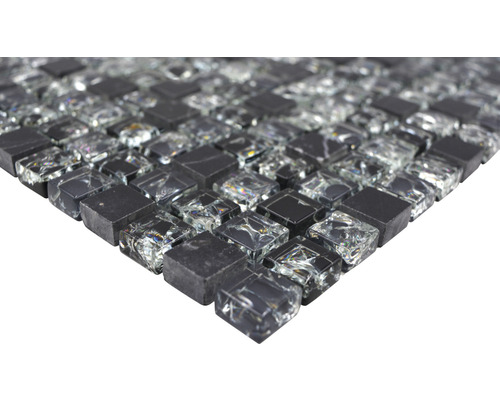 Mosaikfliese aus Glas und Naturstein