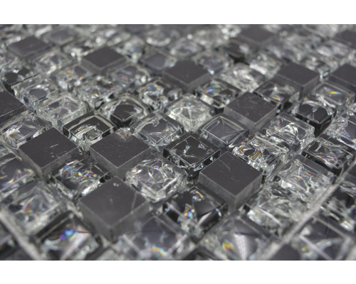 Mosaikfliese aus Glas und Naturstein