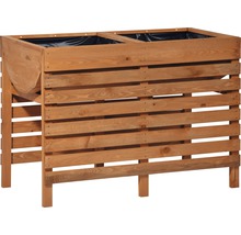 Jardinière surélevée en bois avec deux zones de plantation